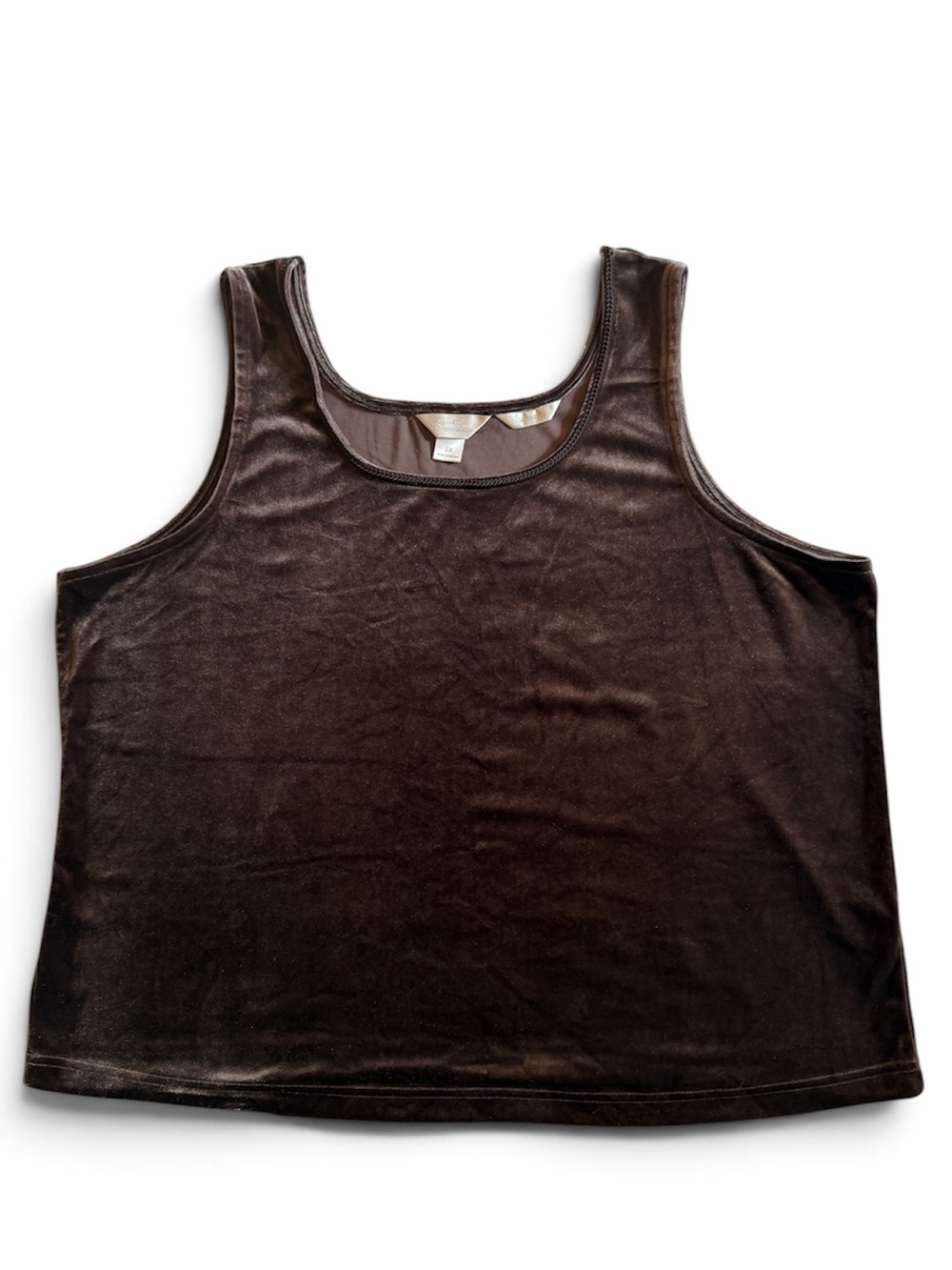 C.J. Banks Brown Velvet Tank Top